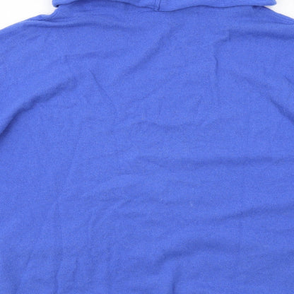 Sahara Womens Blue Roll Neck Wool Pullover Jumper Size S