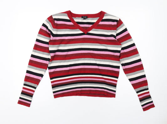 Womens UK Size L Fluid Multicoloured Pullover Jumper