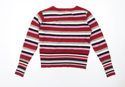 Womens UK Size L Fluid Multicoloured Pullover Jumper