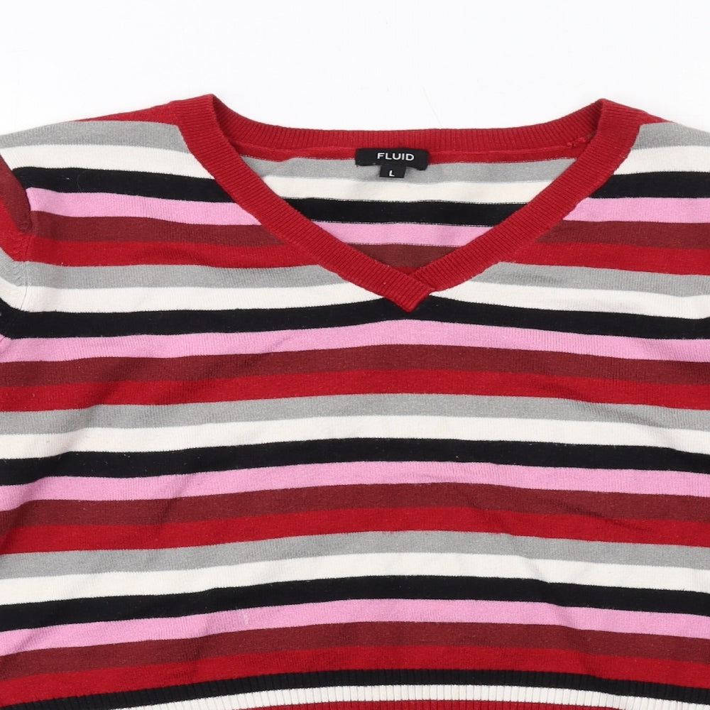 Womens UK Size L Fluid Multicoloured Pullover Jumper