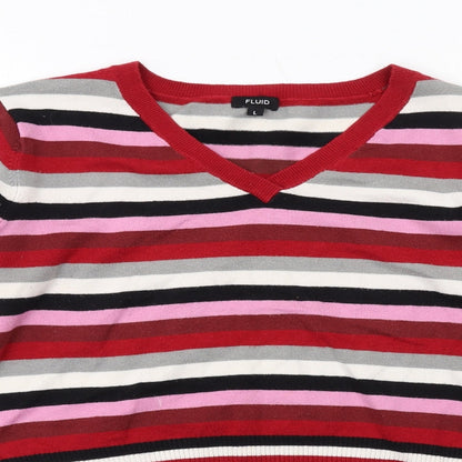 Womens UK Size L Fluid Multicoloured Pullover Jumper