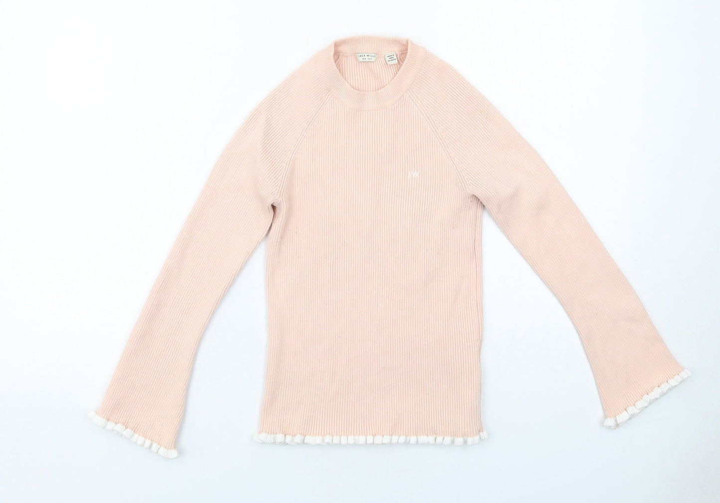 Jack Wills Womens Pink Round Neck Polyester Pullover Jumper Size 6