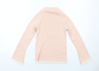 Jack Wills Womens Pink Round Neck Polyester Pullover Jumper Size 6