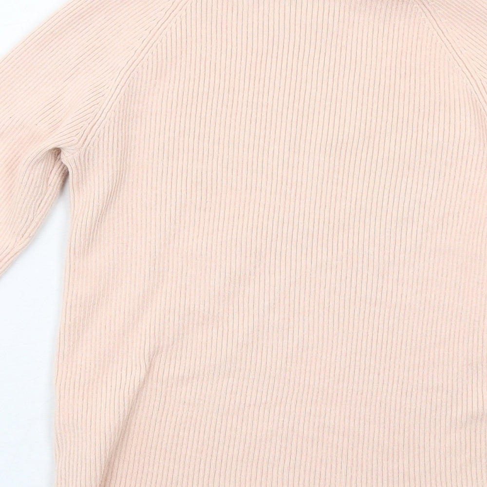 Jack Wills Womens Pink Round Neck Polyester Pullover Jumper Size 6