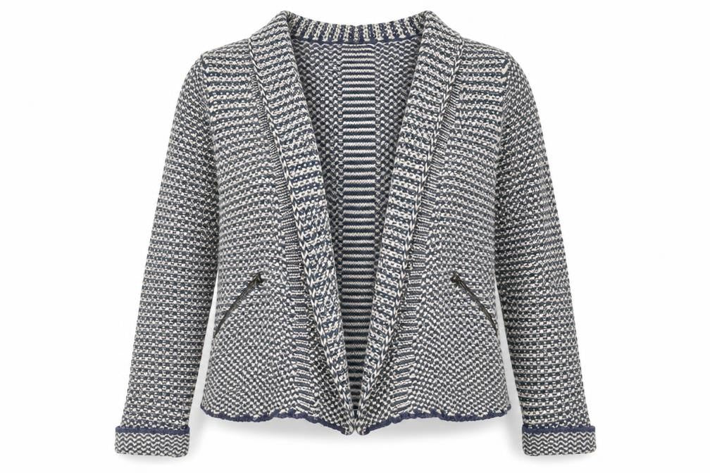 Womens UK Size 14 Indigo Blue Cardigan Jumper