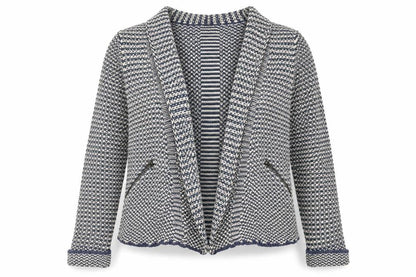 Womens UK Size 14 Indigo Blue Cardigan Jumper