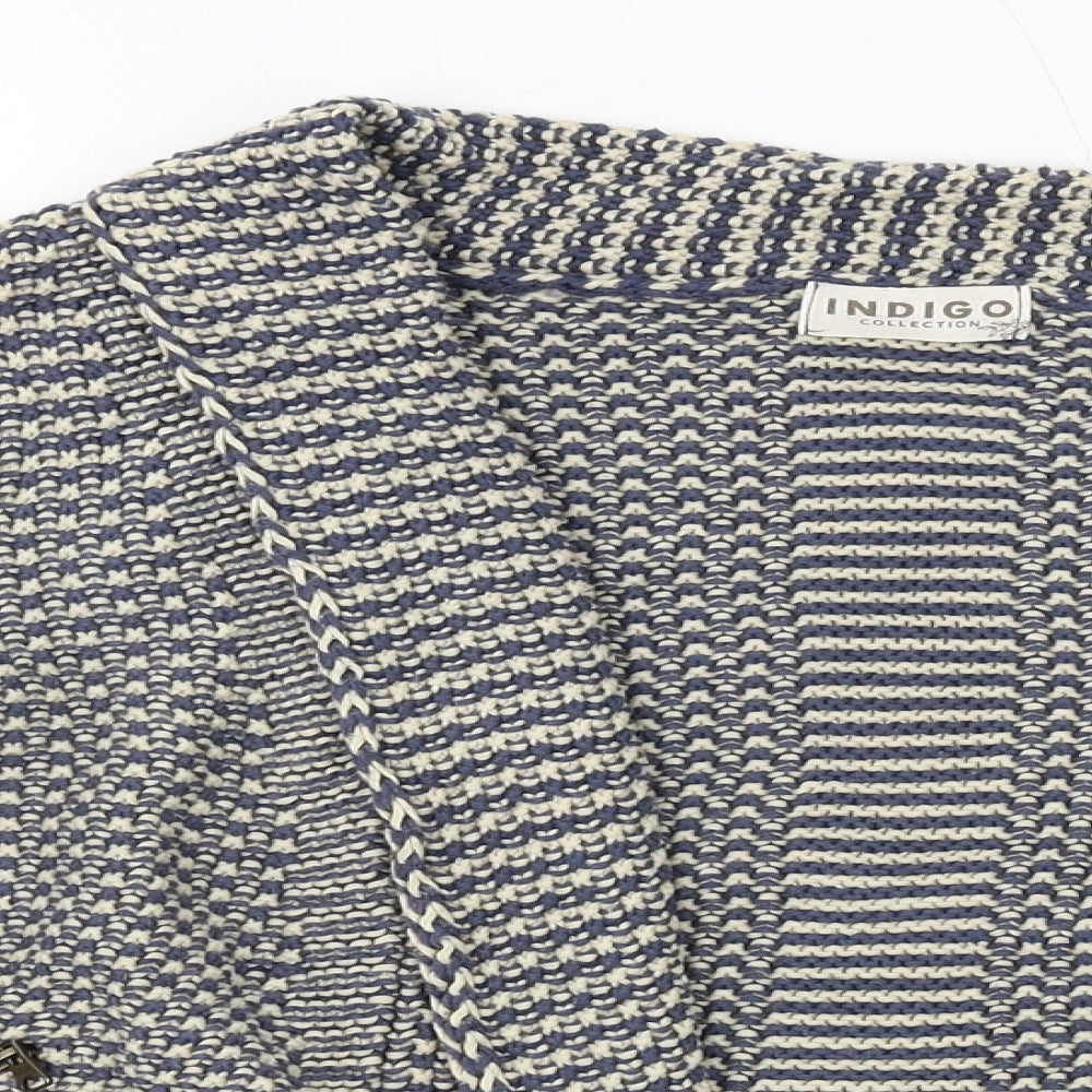 Womens UK Size 14 Indigo Blue Cardigan Jumper