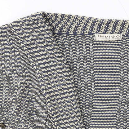 Womens UK Size 14 Indigo Blue Cardigan Jumper
