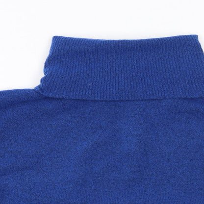 Hush Womens Blue Roll Neck Acrylic Pullover Jumper Size M