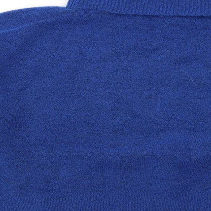Hush Womens Blue Roll Neck Acrylic Pullover Jumper Size M