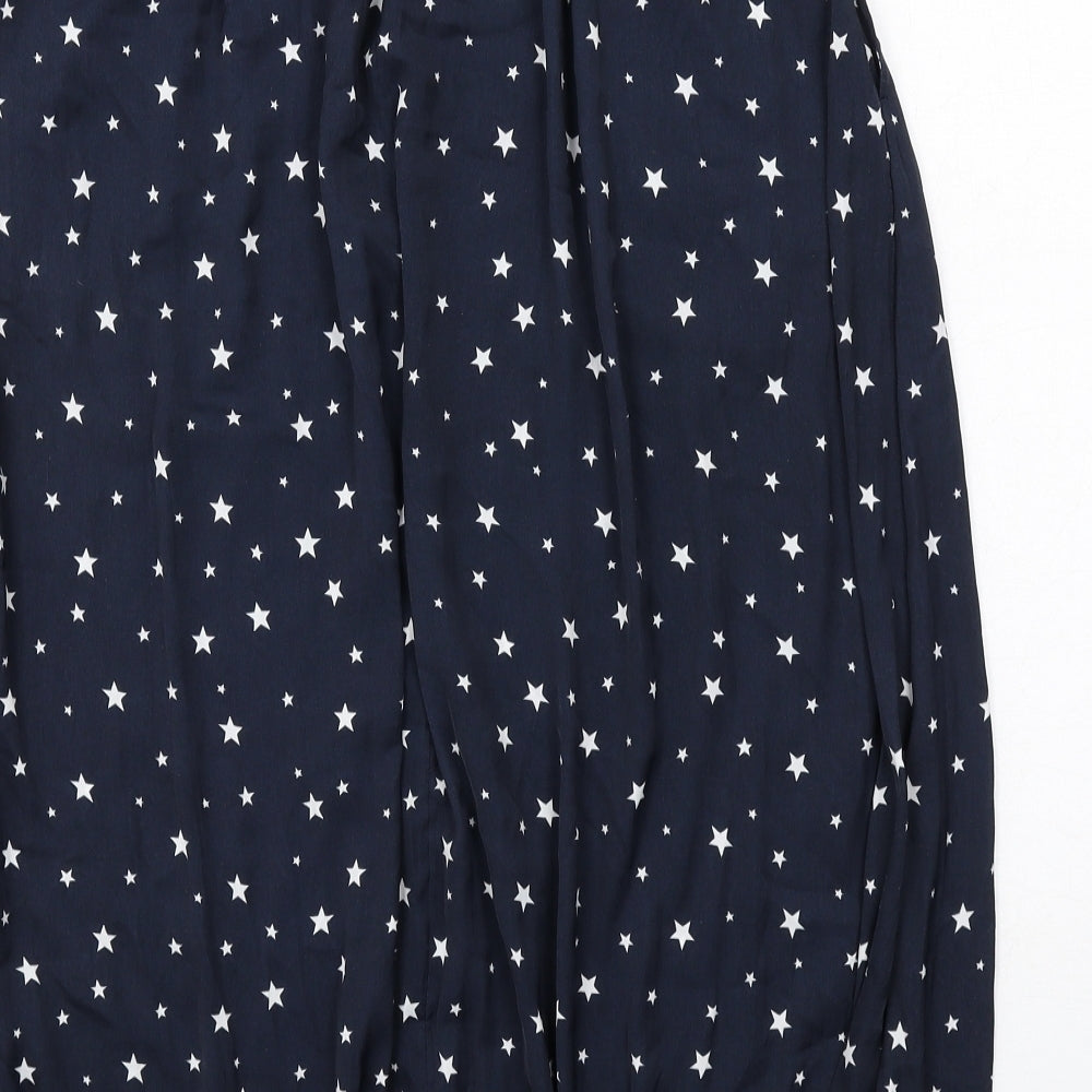 Hush Womens Blue Geometric Polyester Swing Skirt Size 12 - Star pattern