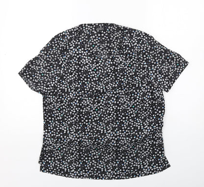 Womens UK Size 12 Vortex Black Basic Blouse