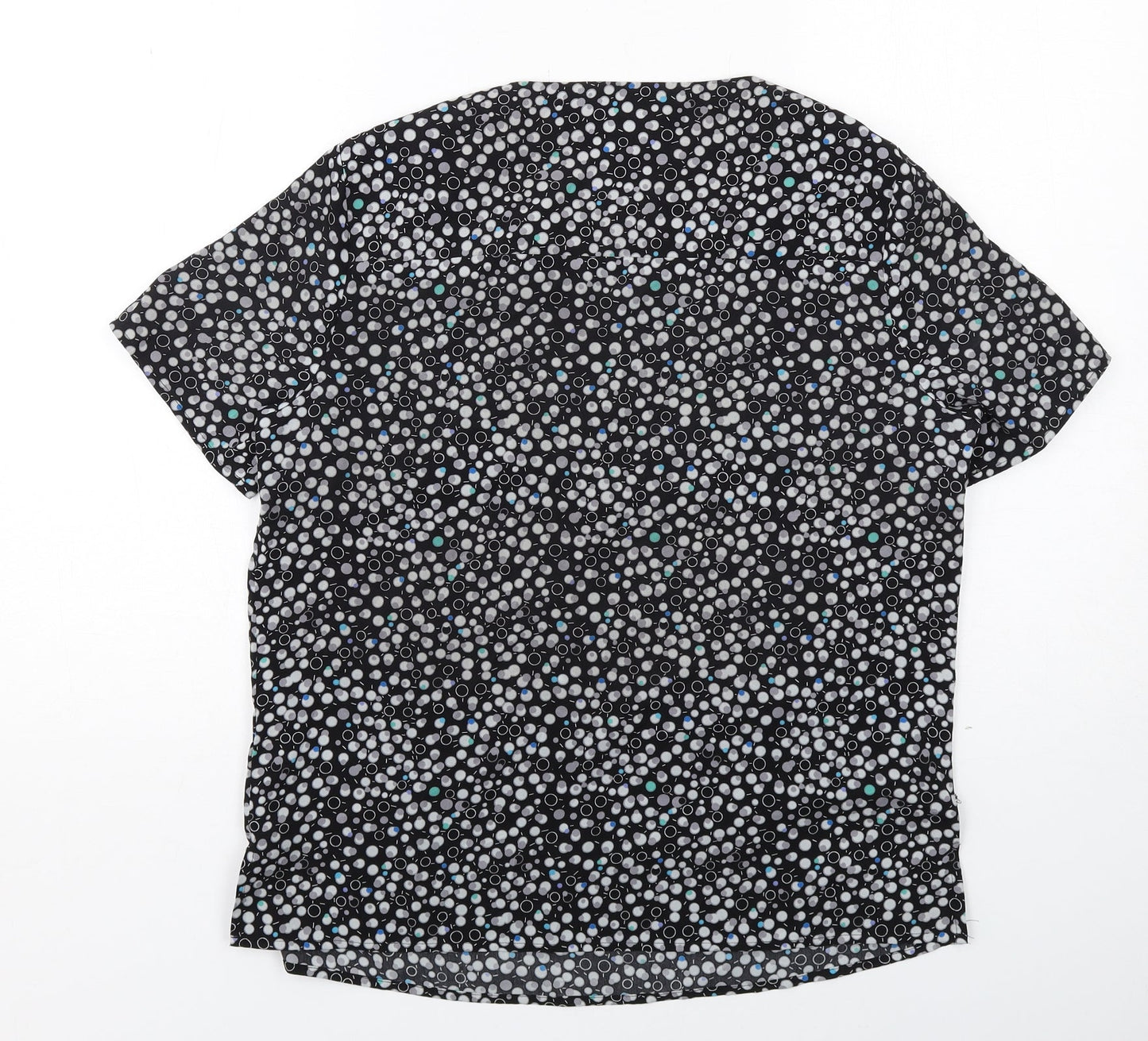 Womens UK Size 12 Vortex Black Basic Blouse
