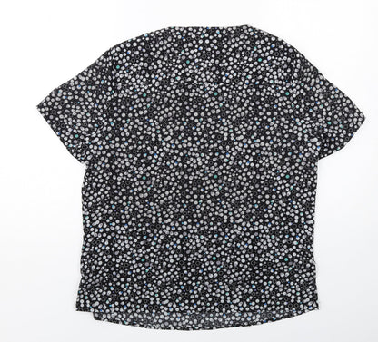 Womens UK Size 12 Vortex Black Basic Blouse