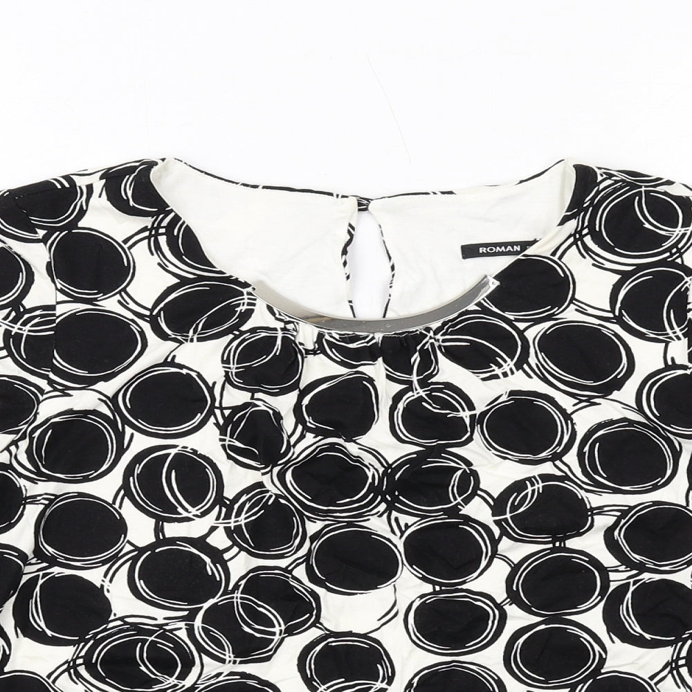 Womens UK Size 10 Roman Black Basic Blouse