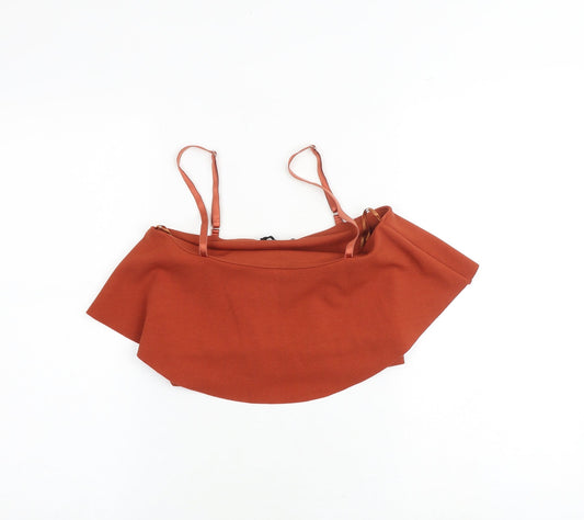 Quiz Womens Orange Polyester Cropped Tank Size 10 Square Neck