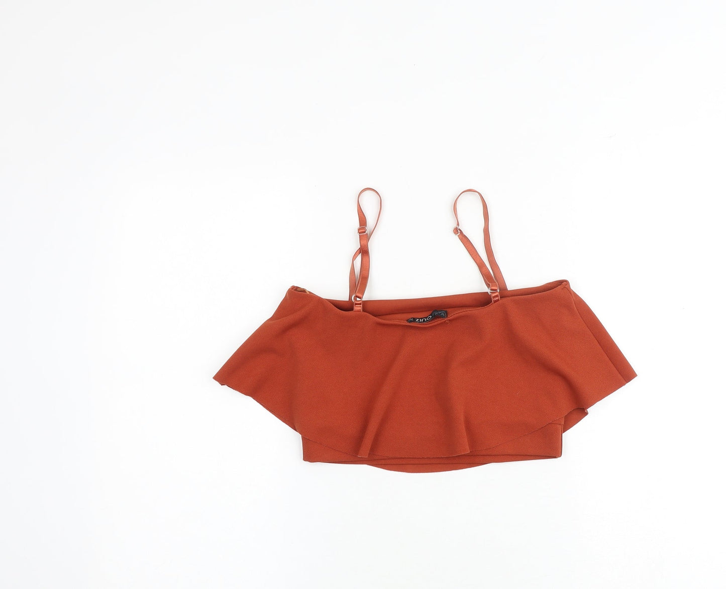 Quiz Womens Orange Polyester Cropped Tank Size 10 Square Neck