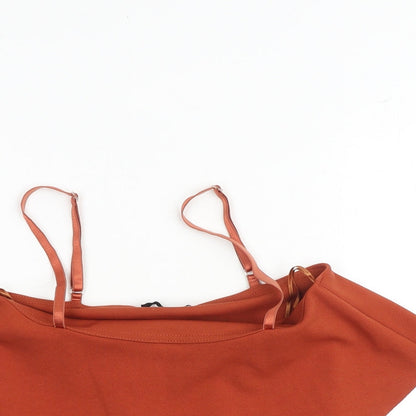 Quiz Womens Orange Polyester Cropped Tank Size 10 Square Neck