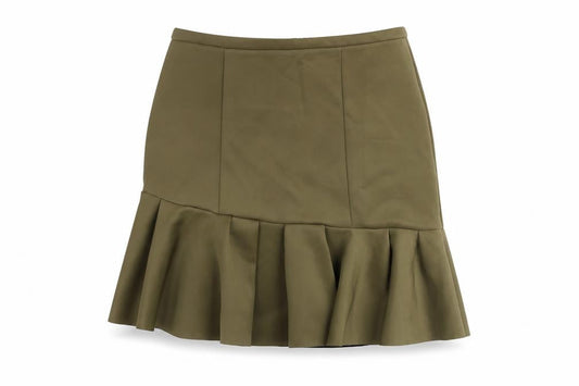 Seed Womens Brown Polyester Trumpet Skirt Size M Zip