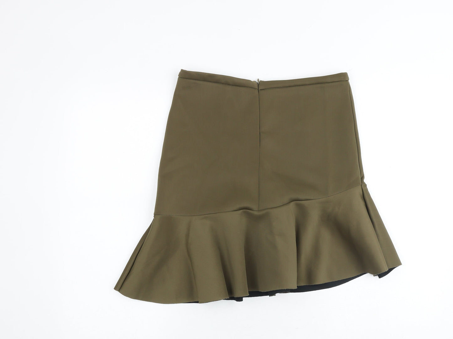 Seed Womens Brown Polyester Trumpet Skirt Size M Zip