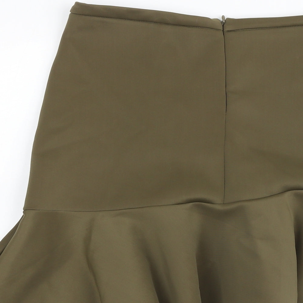 Seed Womens Brown Polyester Trumpet Skirt Size M Zip