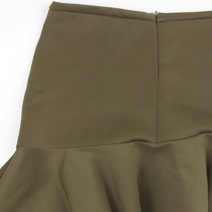 Seed Womens Brown Polyester Trumpet Skirt Size M Zip