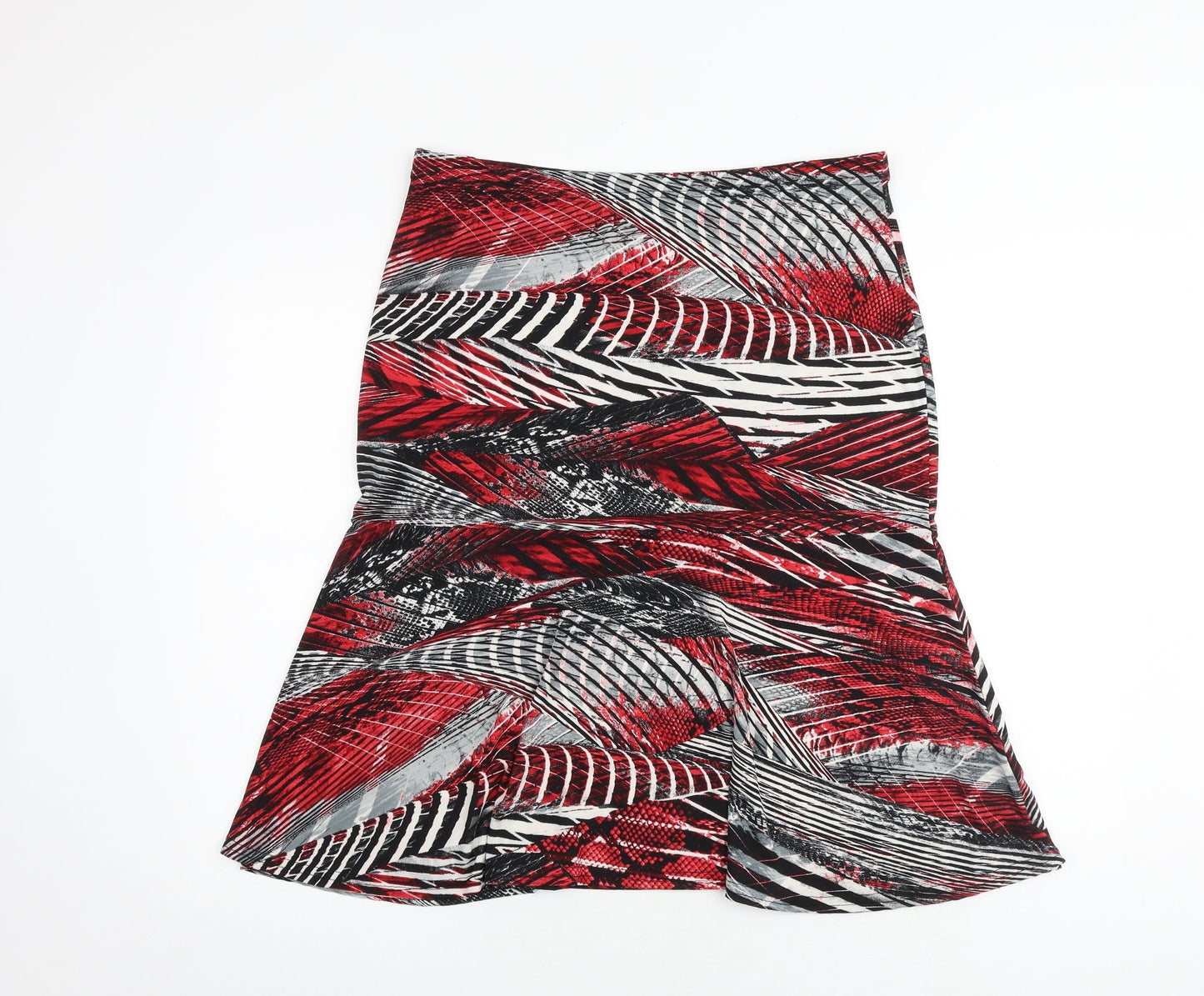 BASSINI Womens Multicoloured Geometric Polyester Trumpet Skirt Size 34 in