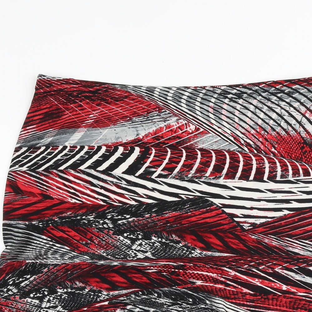 BASSINI Womens Multicoloured Geometric Polyester Trumpet Skirt Size 34 in