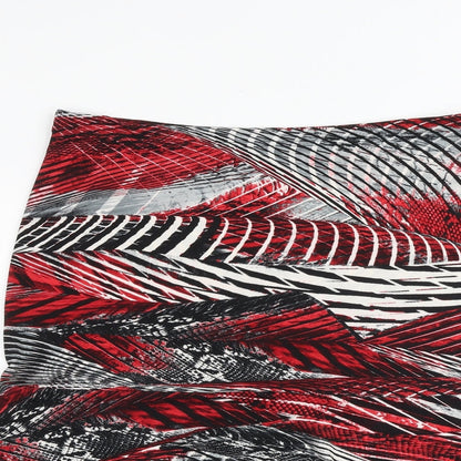 BASSINI Womens Multicoloured Geometric Polyester Trumpet Skirt Size 34 in