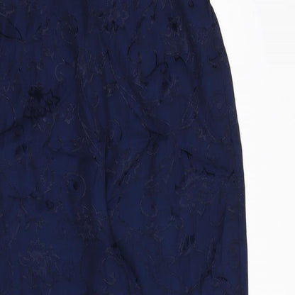 Modern Classic Womens Blue Floral Viscose Trousers Size 18 Regular