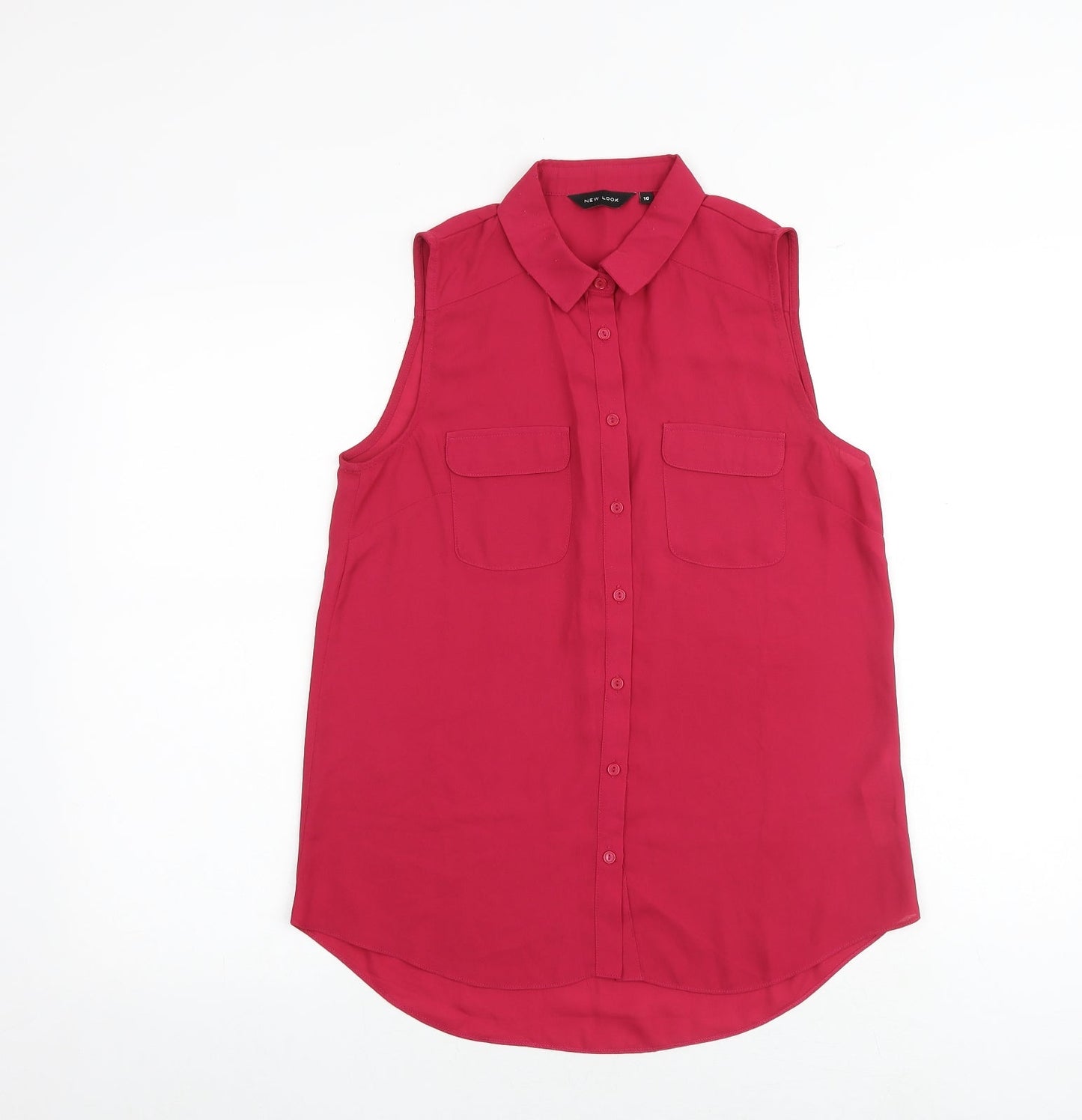 Womens UK Size 10 New Look Pink Basic Tank