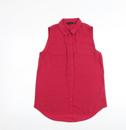Womens UK Size 10 New Look Pink Basic Tank