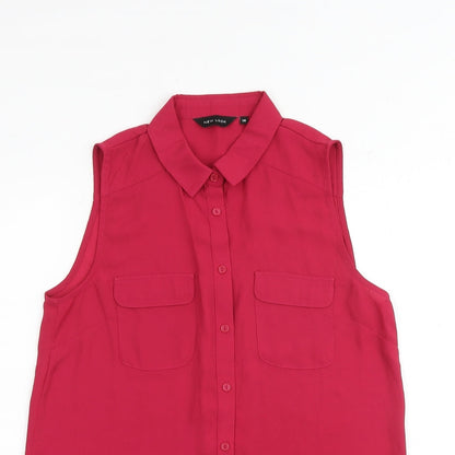 Womens UK Size 10 New Look Pink Basic Tank