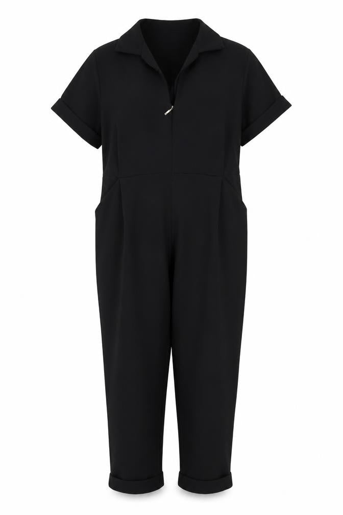 Womens UK Size XS Zara One-Piece Black Jumpsuit