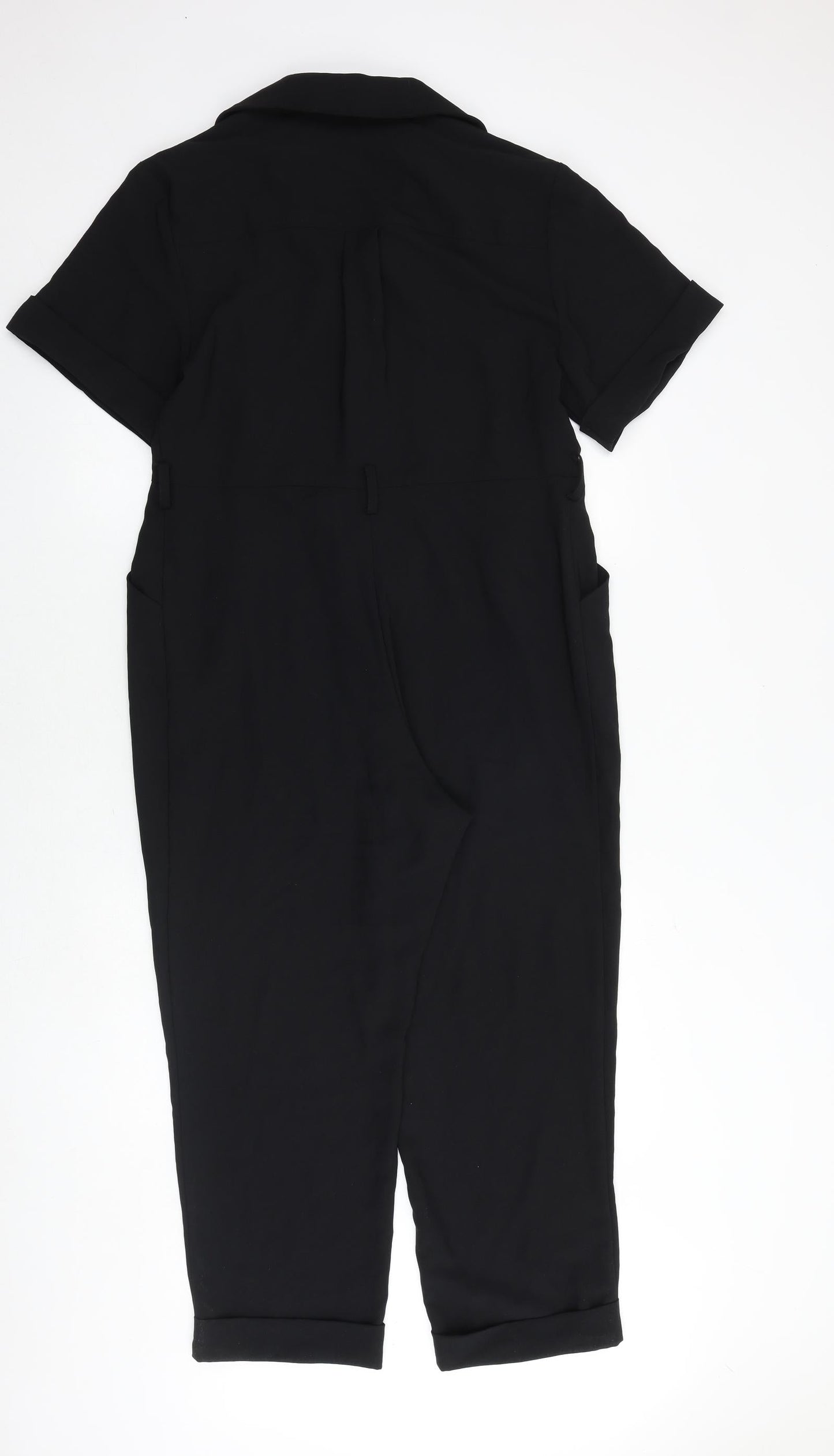 Zara Womens Black Polyester Jumpsuit One-Piece Size XS Pullover