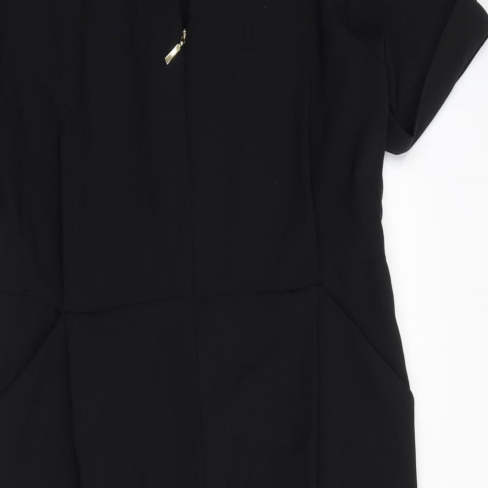 Zara Womens Black Polyester Jumpsuit One-Piece Size XS Pullover