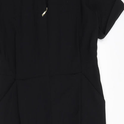 Zara Womens Black Polyester Jumpsuit One-Piece Size XS Pullover