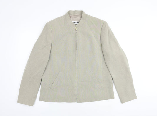 Gerry Weber Womens Beige Jacket Blazer Size 14 Zip