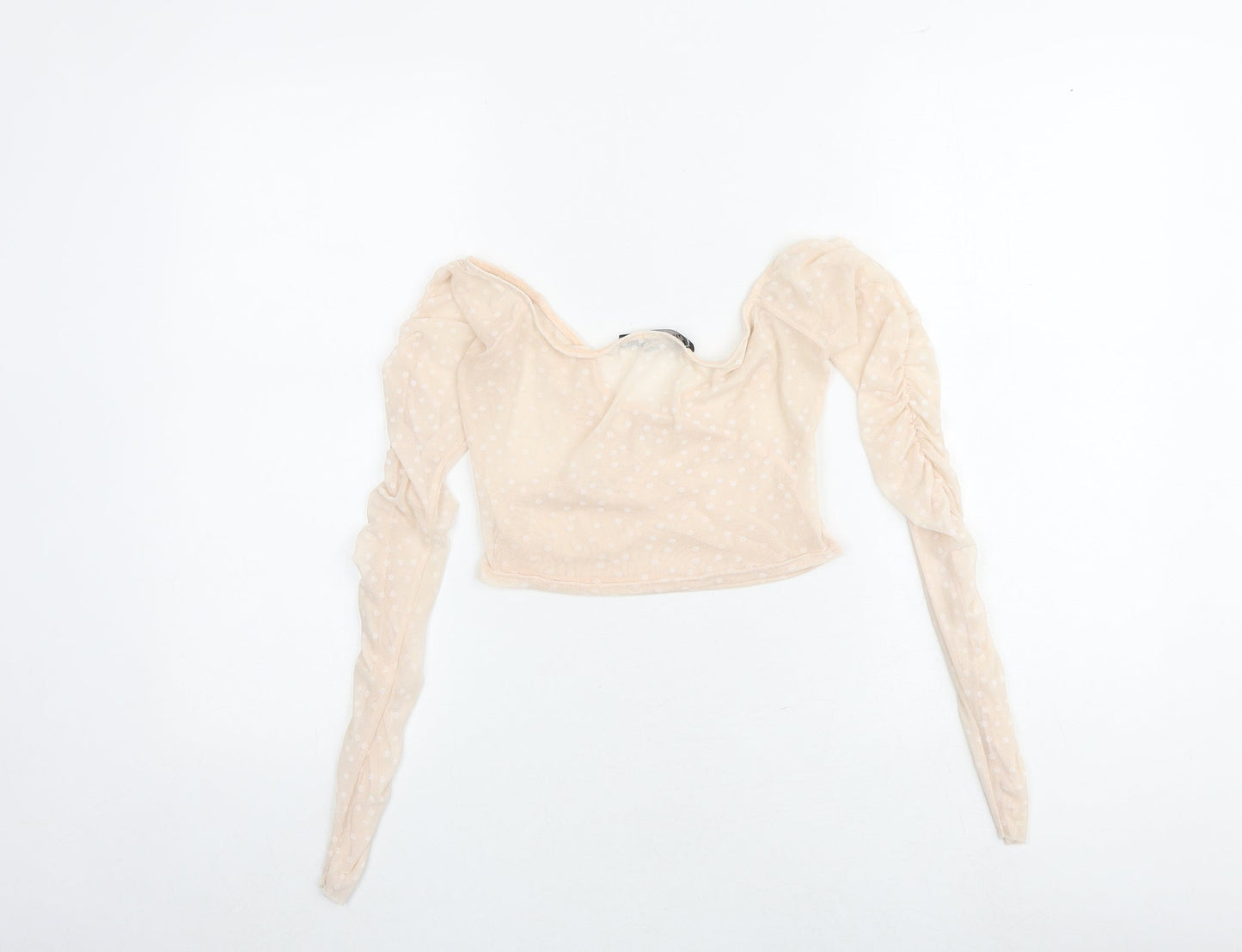 Womens UK Size 8 PRETTYLITTLETHING Pink Cropped Blouse