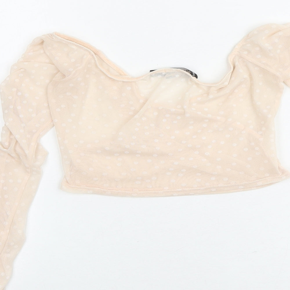 Womens UK Size 8 PRETTYLITTLETHING Pink Cropped Blouse