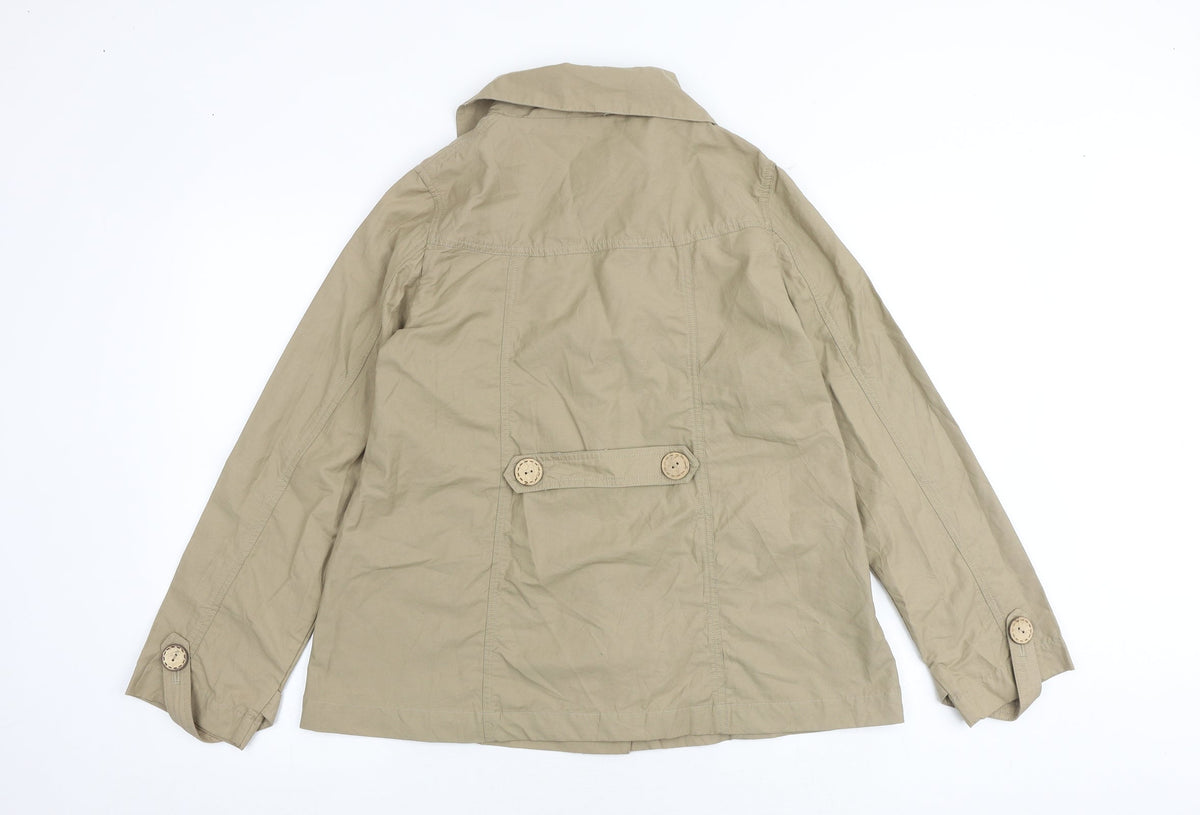 SEVENHILL Womens Beige Jacket Size L Button