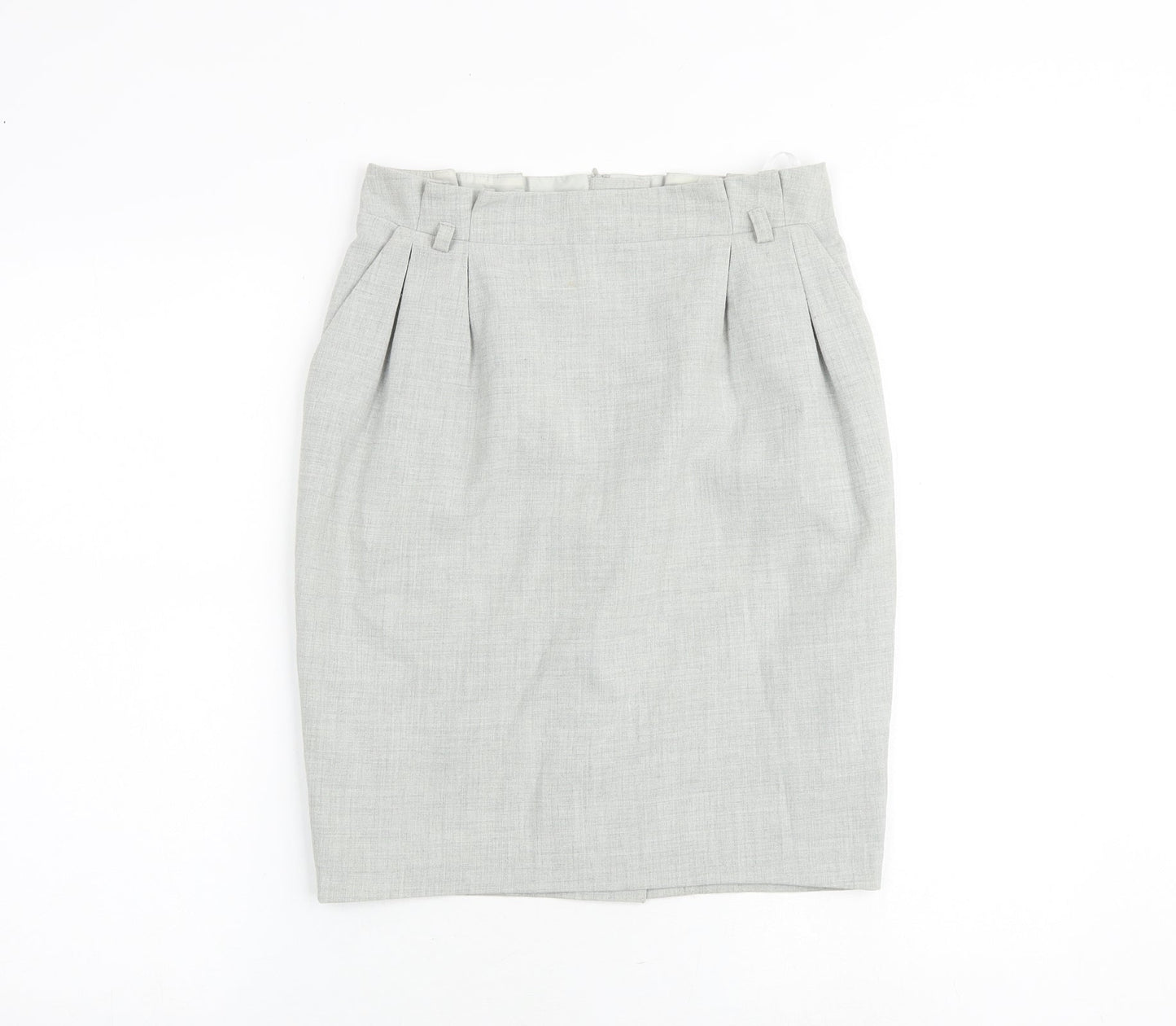 Debenhams Womens Grey Polyester Straight & Pencil Skirt Size 8 Zip