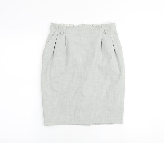 Debenhams Womens Grey Polyester Straight & Pencil Skirt Size 8 Zip