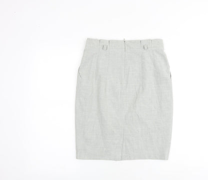 Debenhams Womens Grey Polyester Straight & Pencil Skirt Size 8 Zip