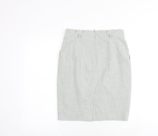Debenhams Womens Grey Polyester Straight & Pencil Skirt Size 8 Zip