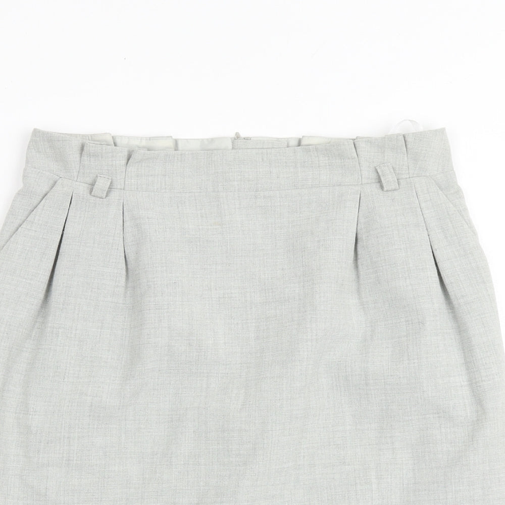 Debenhams Womens Grey Polyester Straight & Pencil Skirt Size 8 Zip