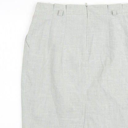 Debenhams Womens Grey Polyester Straight & Pencil Skirt Size 8 Zip