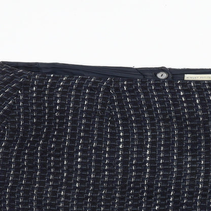 Minuet Womens Blue Geometric Cotton A-Line Skirt Size 20 Zip