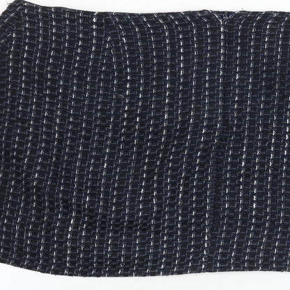 Minuet Womens Blue Geometric Cotton A-Line Skirt Size 20 Zip