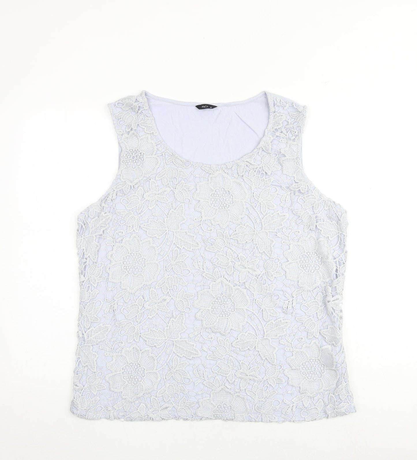 Womens UK Size 20 M&Co Blue Basic Tank